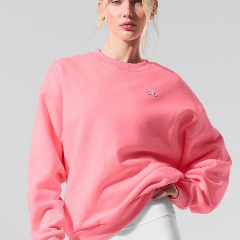 NWT ALO Yoga Neon Bubblegum Crewneck